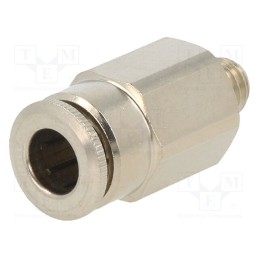 1 pcs x AIGNEP-58000 6-M6X1 - Push-in fitting, straight, 0÷30bar, nickel plated brass