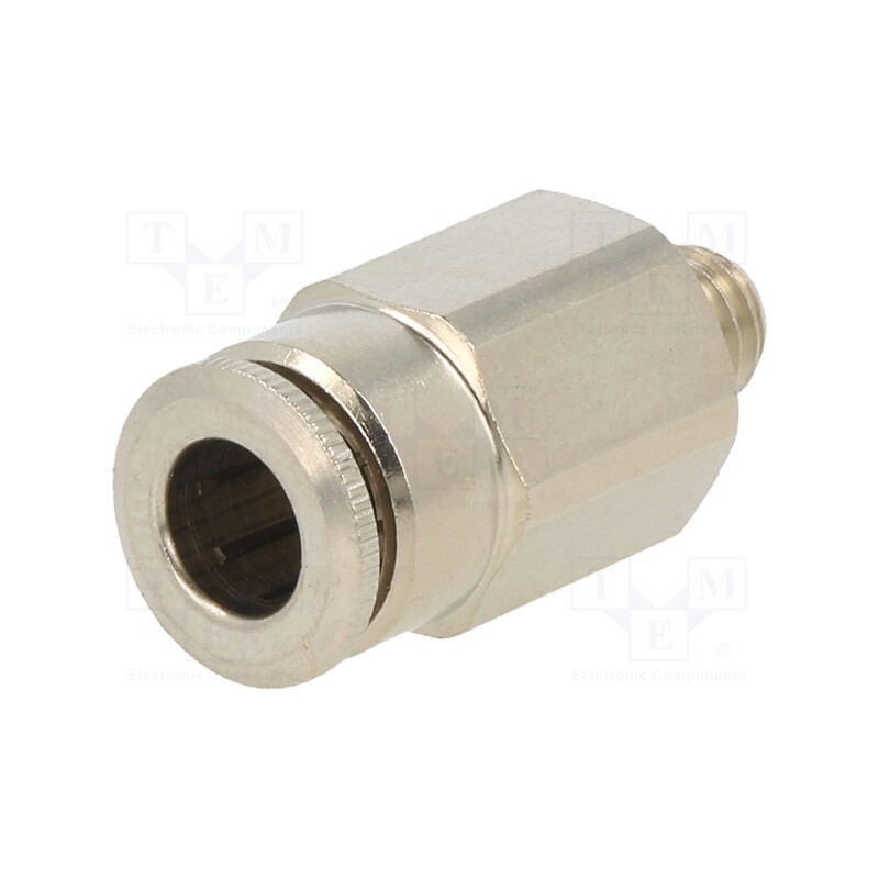 1 pcs x AIGNEP-58000 6-M6X1 - Push-in fitting, straight, 0÷30bar, nickel plated brass