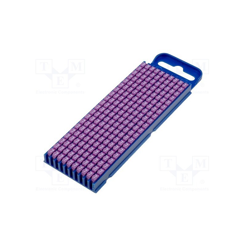 200 pcs x HELLERMANNTYTON - 561-02677 - Markers, Marking: 7, 2.8÷3.8mm, polyamide, violet, -40÷85°C, WIC