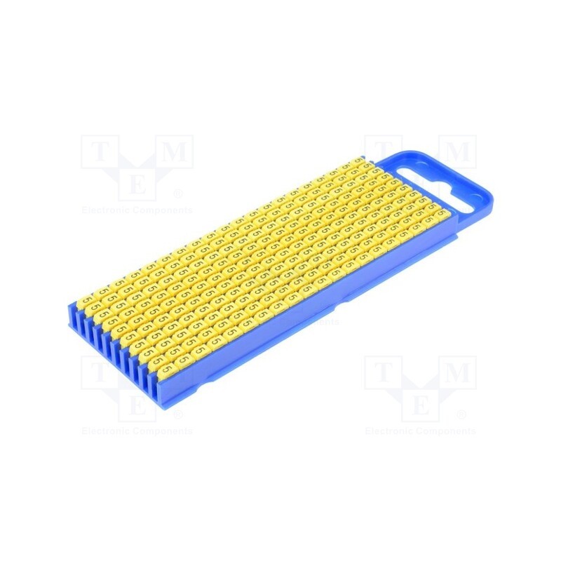 200 pcs x HELLERMANNTYTON - 561-02654 - Markers, Marking: 5, 2.8÷3.8mm, polyamide, yellow, -40÷85°C, WIC