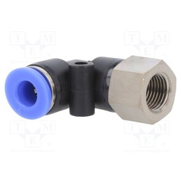 2 pcs x PNEUMAT-168.018-6 - Push-in fitting, angled 90°, -0.95÷15bar, Thread: R 1/8', 0÷60°C