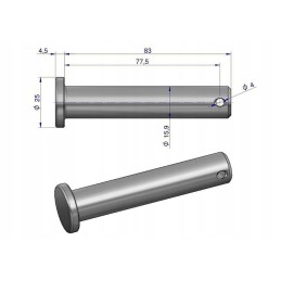 Hanger pin mf3 mf4 376399x1 original ursus