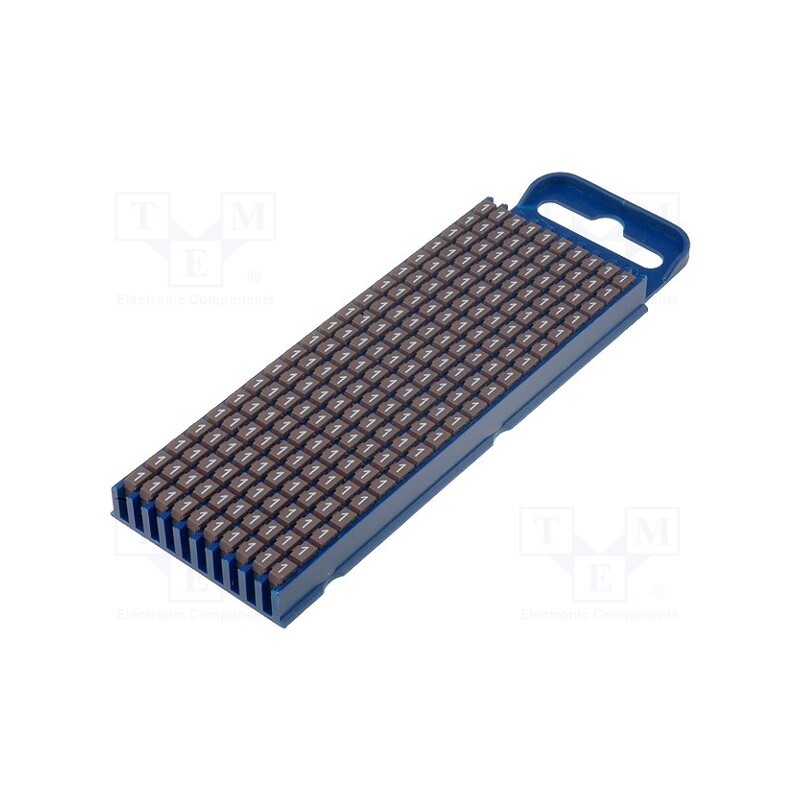 200 pcs x HELLERMANNTYTON - 561-02611 - Markers, Marking: 1, 2.8÷3.8mm, polyamide, brown, -40÷85°C, push-in