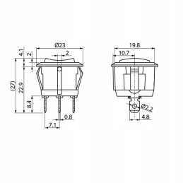 Universal round switch 1 0 2 3 pin