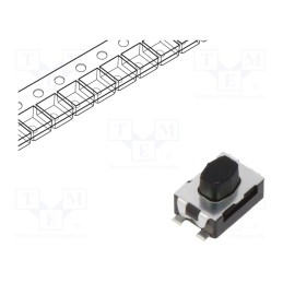 10 pcs x C&K - KMR421G LFS - Microswitch TACT, SPST-NO, Pos: 2, 0.05A/32VDC, SMT, 2N, 2.5mm, IP40
