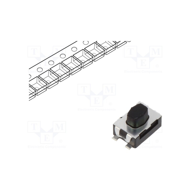 10 pcs x C&K - KMR421G LFS - Microswitch TACT, SPST-NO, Pos: 2, 0.05A/32VDC, SMT, 2N, 2.5mm, IP40
