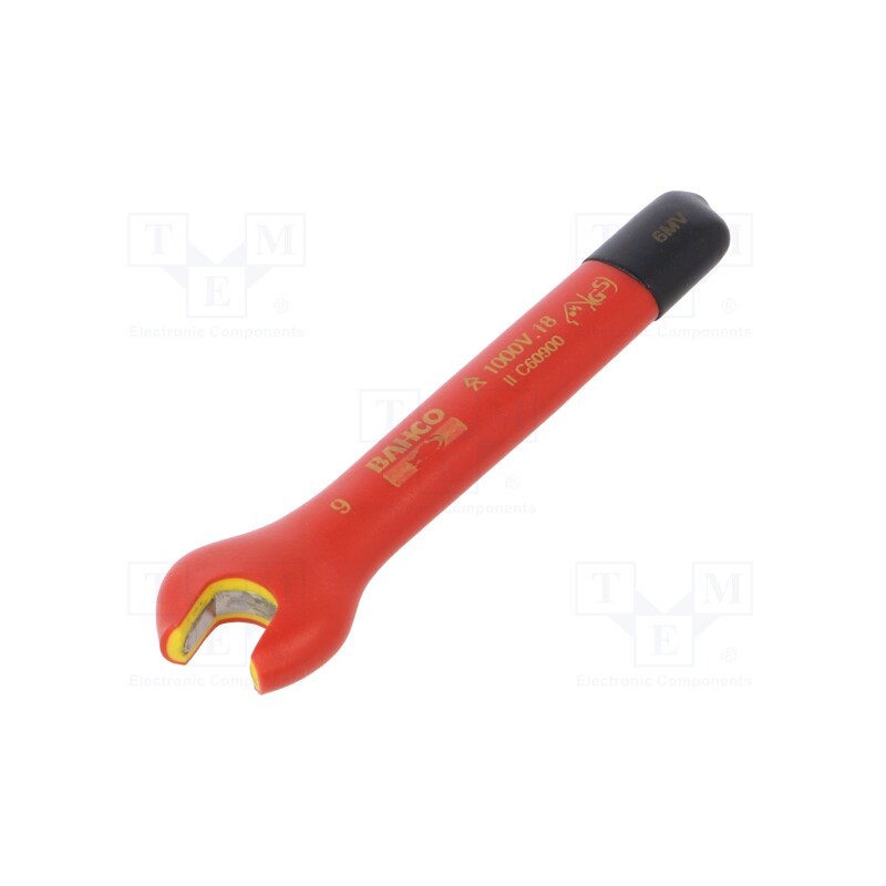 1 pcs x BAHCO - 6MV-9 - Wrench, insulated,spanner, 9mm, 1kV, tool steel, L: 98mm
