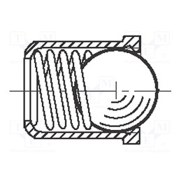 5 pcs x BOSSARD - 1550756 - Ball latch, A2 stainless steel, BN 13376, L: 6mm, Ømount.hole: 5mm