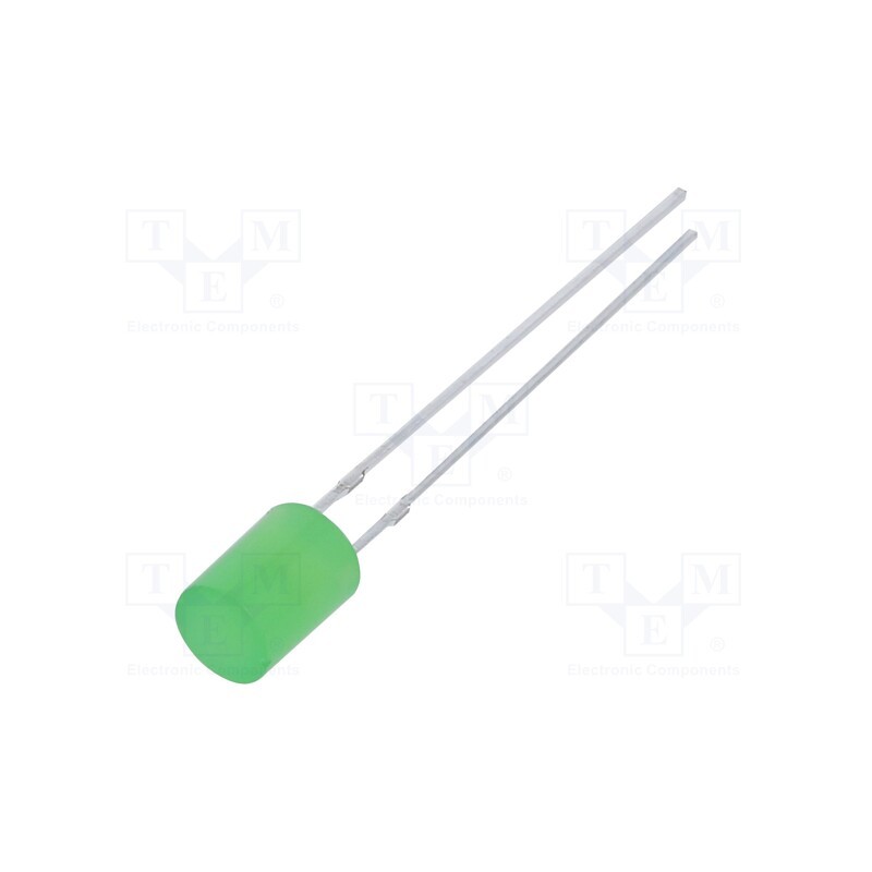 1 pcs x OPTOSUPPLY - OSG5DA5GE4B - LED, 5mm, green, 750÷1120mcd, 140°, Front: flat, 2.9÷3.4V, 108mW