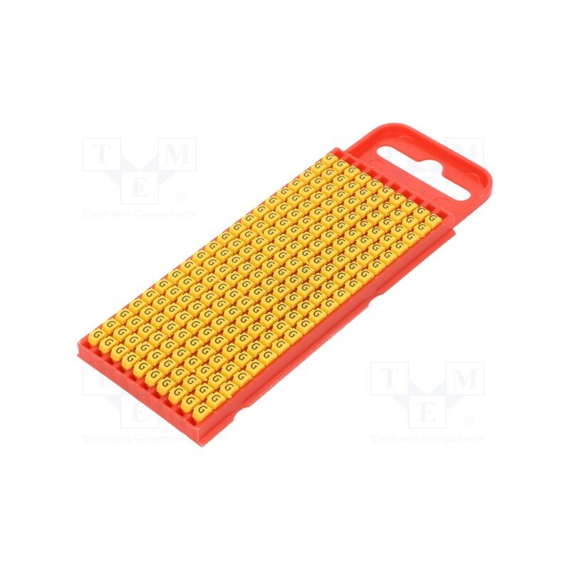 200 pcs x HELLERMANNTYTON - 561-01074 - Markers, Marking: G, 2÷2.8mm, polyamide, yellow, -40÷85°C, push-in