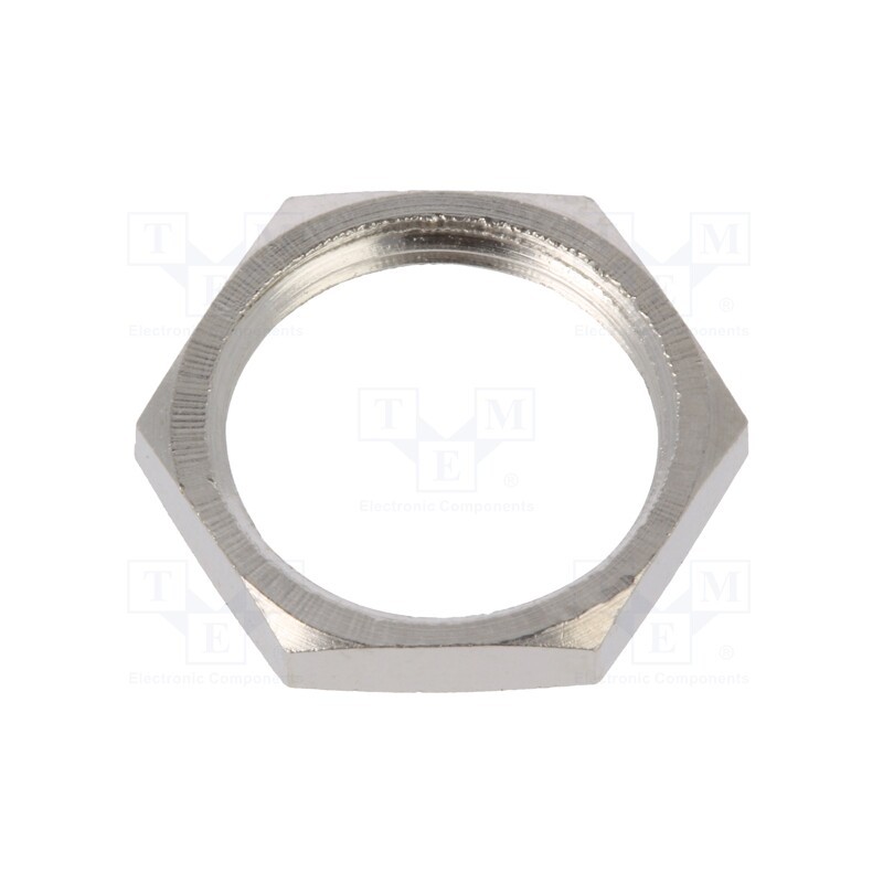 1 pcs x APEM - U166 - Nut, brass, Plating: nickel, Thread: M12, Nut: hexagonal, Pitch: 0.75