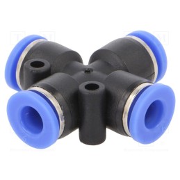 2 pcs x PNEUMAT-139.006 - Push-in fitting, -0.95÷15bar, PBT, Features: 4-fold branch