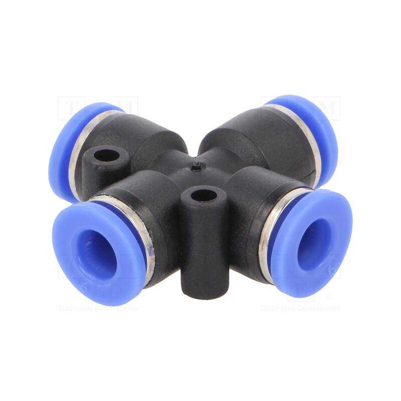2 pcs x PNEUMAT-139.006 - Push-in fitting, -0.95÷15bar, PBT, Features: 4-fold branch