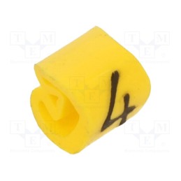 200 pcs x WEIDMu00dcLLER - CLI C 02-3 GE/SW 4 MP - Markers, Marking: 4, 1.3÷3mm, PVC, yellow, -30÷80°C, leaded, CLI C