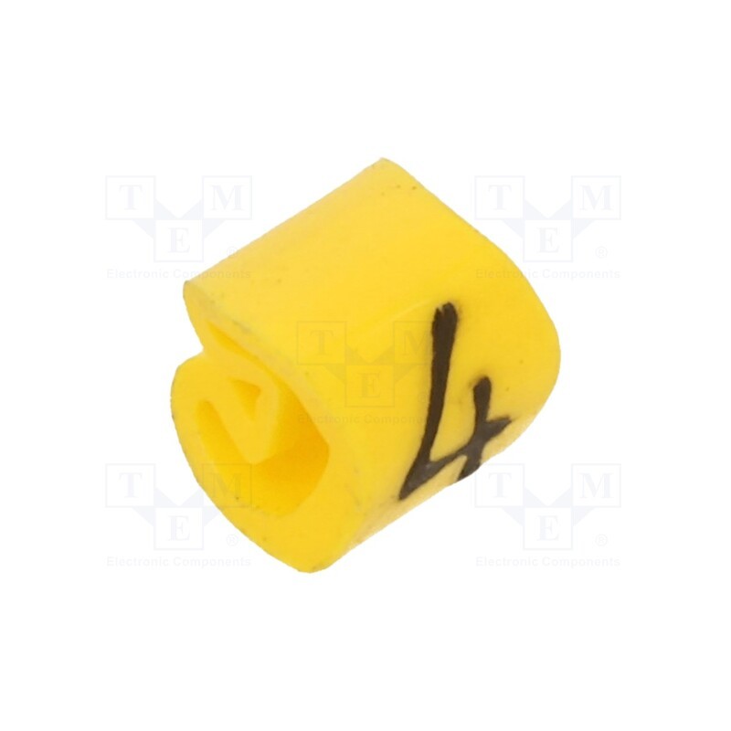 200 pcs x WEIDMu00dcLLER - CLI C 02-3 GE/SW 4 MP - Markers, Marking: 4, 1.3÷3mm, PVC, yellow, -30÷80°C, leaded, CLI C