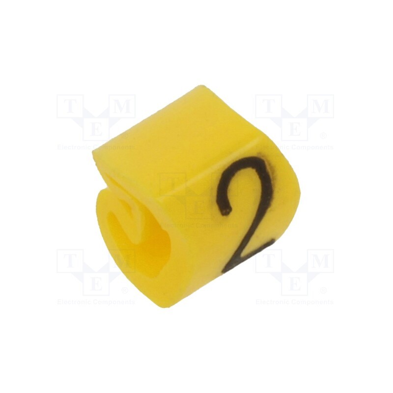200 pcs x WEIDMu00dcLLER - CLI C 02-3 GE/SW 2 MP - Markers, Marking: 2, 1.3÷3mm, PVC, yellow, -30÷80°C, leaded, CLI C