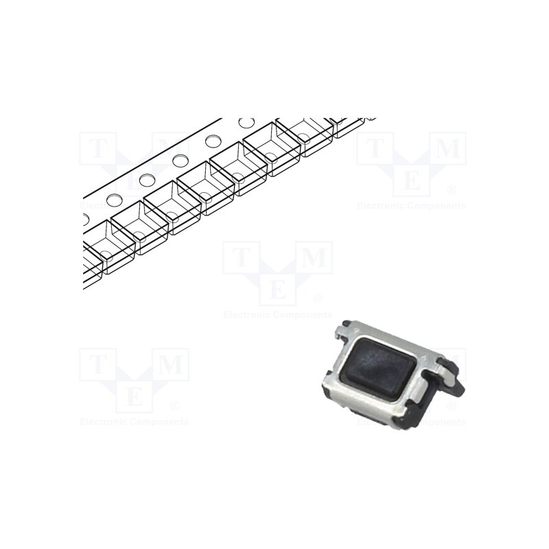 5 pcs x PANASONIC - EVPAEBB2A - Microswitch TACT, SPST, Pos: 2, 0.015A/15VDC, SMT, none, 1.6N, black