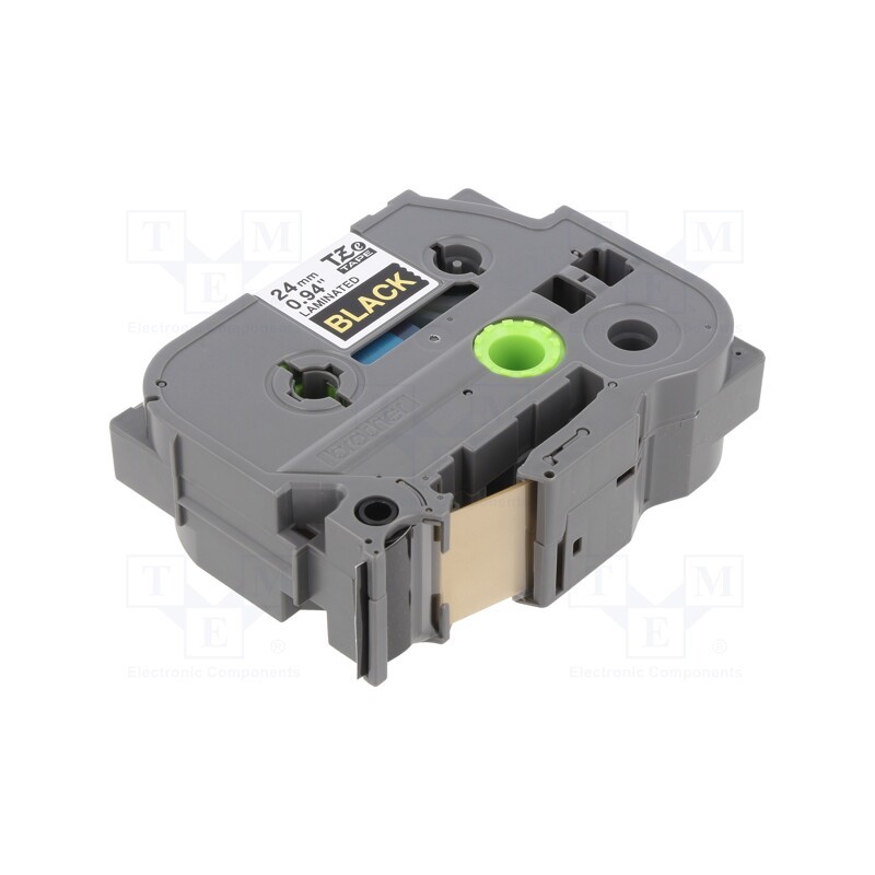 1 pcs x BROTHER - TZE-354 - Tape, 24mm, 8m, black, Character colour: golden, laminated,glued