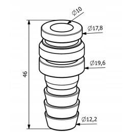Steering valve body connector, diameter 25, straight plug