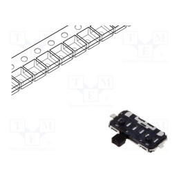 2 pcs x C&K - JS102000SAQN - Switch: slide, Pos: 2, SPDT, 0.3A/6VDC, ON-ON, THT, Leads: for PCB
