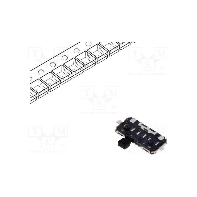 2 pcs x C&K - JS102000SAQN - Switch: slide, Pos: 2, SPDT, 0.3A/6VDC, ON-ON, THT, Leads: for PCB