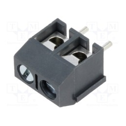 2 pcs x NINIGI - TB-5.0-P-GY - PCB terminal block, angled 90°, 5mm, ways: 2, on PCBs, 2.5mm2, 16A