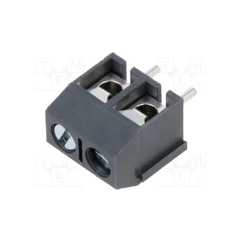 2 pcs x NINIGI - TB-5.0-P-GY - PCB terminal block, angled 90°, 5mm, ways: 2, on PCBs, 2.5mm2, 16A