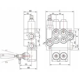 Four-section hydraulic distributor with a latch
