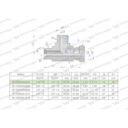 Hydraulic tee non-sym inch bba 1 4 bsp
