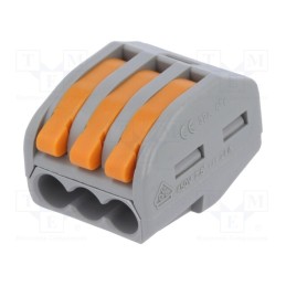 2 pcs x DEGSON ELECTRONICS - DG223-4.61-03P-11-00AH - Quick splice, spring clamp, 0.2÷2.5mm2, 28AWG÷12AWG, 450V, 24A