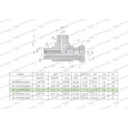 Hydraulic tee non-sym inch bba 1 2 bsp