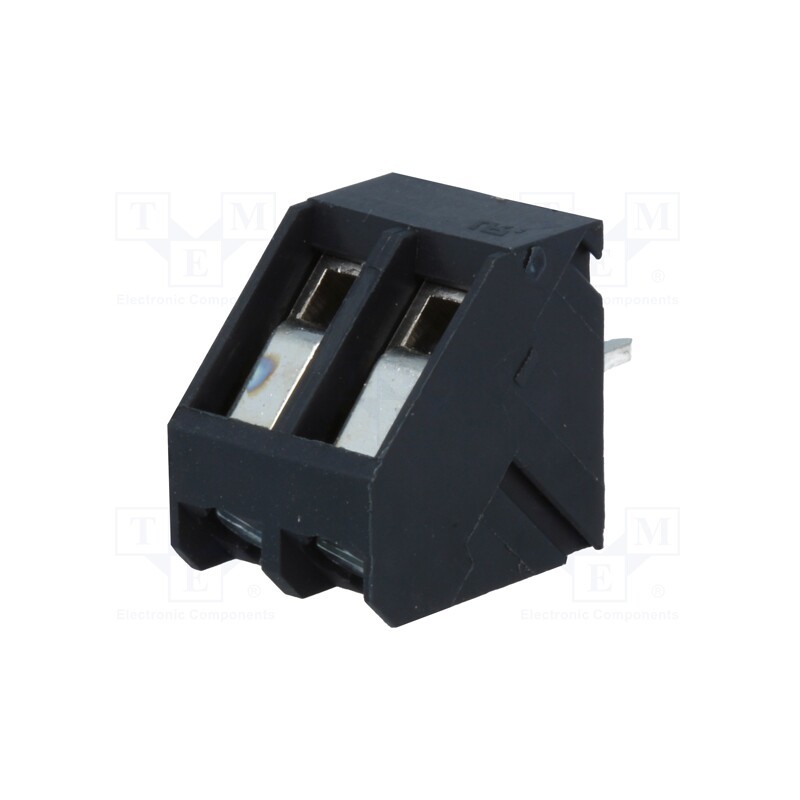 2 pcs x PTR MESSTECHNIK - AK300/2-5,0-GRAU - PCB terminal block, angled 45°, 5mm, ways: 2, on PCBs, 0.5÷2.5mm2