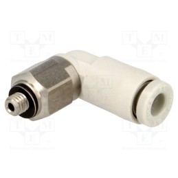 1 pcs x SMC-KQ2L23-M3G - Push-in fitting, threaded,angled 90°, -1÷10bar, Thread: M3