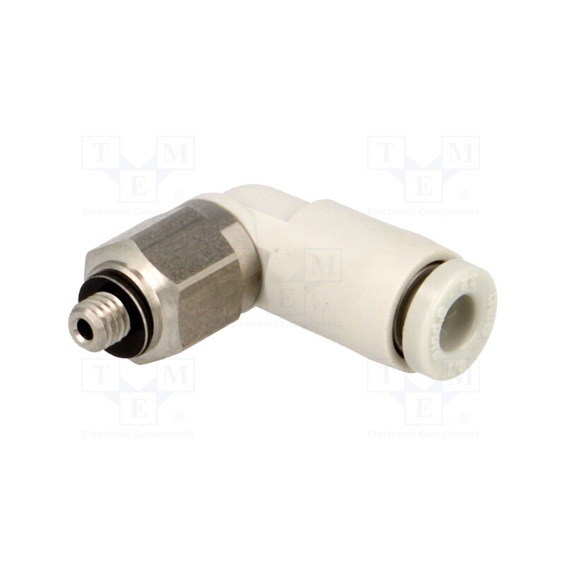 1 pcs x SMC-KQ2L23-M3G - Push-in fitting, threaded,angled 90°, -1÷10bar, Thread: M3