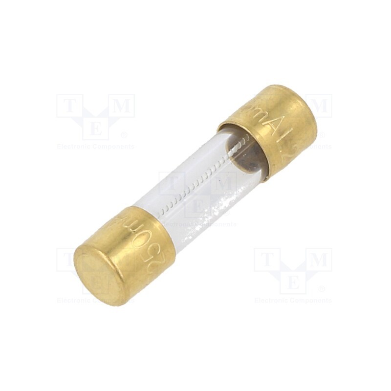 1 pcs x SCHURTER - 0034.5611.11 - Fuse: fuse, time-lag, 250mA, 250VAC, SMD, cylindrical,glass, 5x20mm