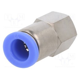 2 pcs x PNEUMAT-124.014-10 - Push-in fitting, straight, -0.95÷15bar, nickel plated brass