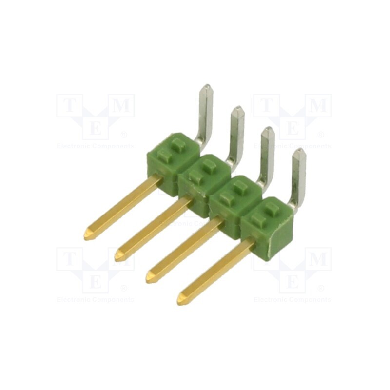 2 pcs x TE Connectivity - 826631-4 - Pin header, pin strips, AMPMODU MOD II, male, PIN: 4, angled 90°