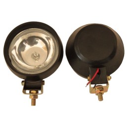 Round headlight in rubber lamp with bulbs