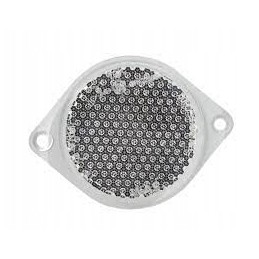 Round reflector, screwed on, white, diameter 75mm