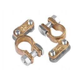 Set of brass battery terminals and complete set