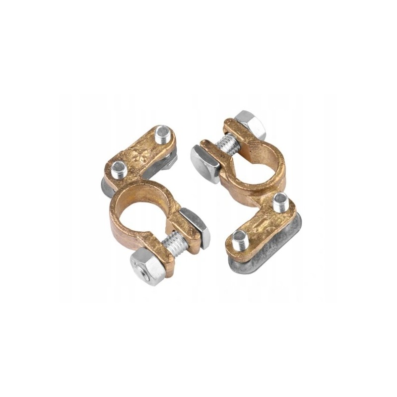 Set of brass battery terminals and complete set