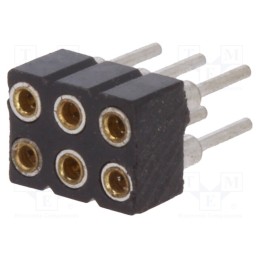 2 pcs x CONNFLY - DS1002-02-2*3BT1F6 - Socket, pin strips, female, PIN: 6, low profile,turned contacts