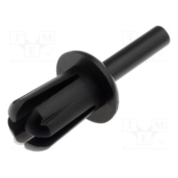 5 pcs x KSS WIRING - SR-0815K - Rivet, polyamide, Panel cutout diam: 8mm, black, Mounting: push-in