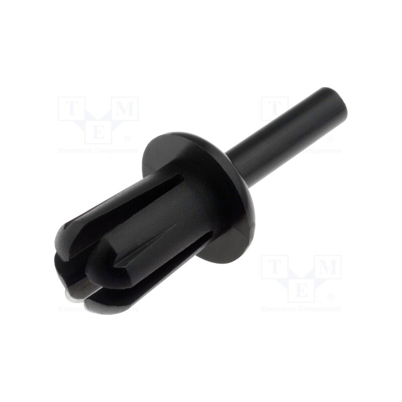 5 pcs x KSS WIRING - SR-0815K - Rivet, polyamide, Panel cutout diam: 8mm, black, Mounting: push-in