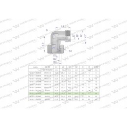 Metric hydraulic elbow AB M36x2 Warynski
