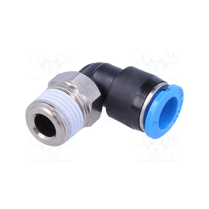 1 pcs x FESTO-153336 - Push-in fitting, angled 90°, -0.95÷6bar, Gasket: NBR rubber, QSM