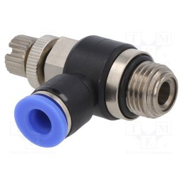 1 pcs x PNEUMAT-188.014-6 - Throttle-check valve, -0.95÷15bar, nickel plated brass,PBT
