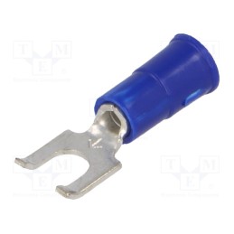 2 pcs x KEYSTONE - 8249 - Tip: fork, M4, Ø: 4.32mm, crimped, for cable, insulated, blue, copper