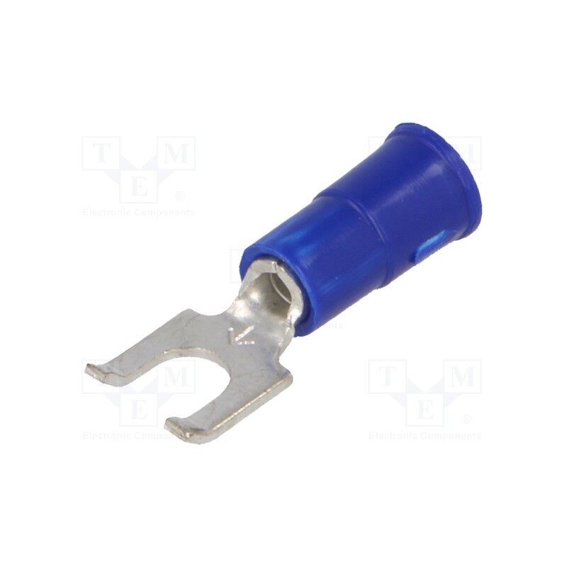 2 pcs x KEYSTONE - 8249 - Tip: fork, M4, Ø: 4.32mm, crimped, for cable, insulated, blue, copper