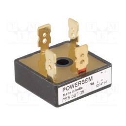 1 pcs x POWERSEM - PSB 36T/08 - Bridge rectifier: single-phase, Urmax: 800V, If: 30A, Ifsm: 500A